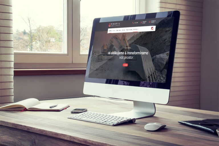Naslovna stranica web stranice Profil gradnja