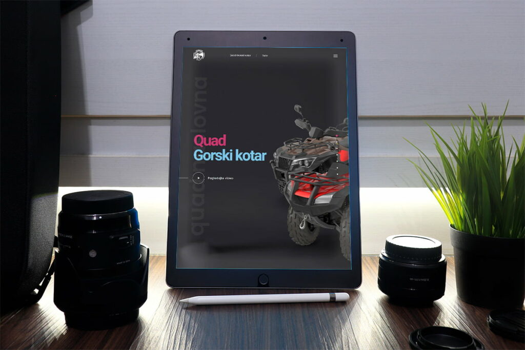 Prikaz staza i paketa vožnje quadovima na web stranici Quad Gorski kotar