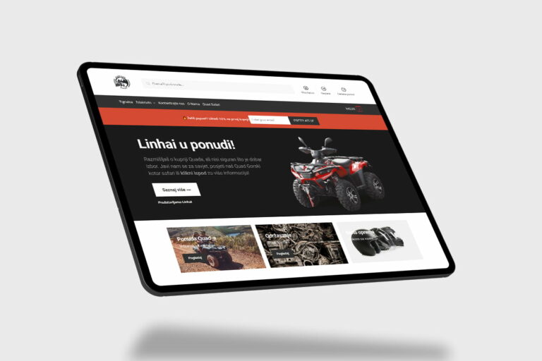 Naslovna stranica web shopa Quad shop Gorski kotar