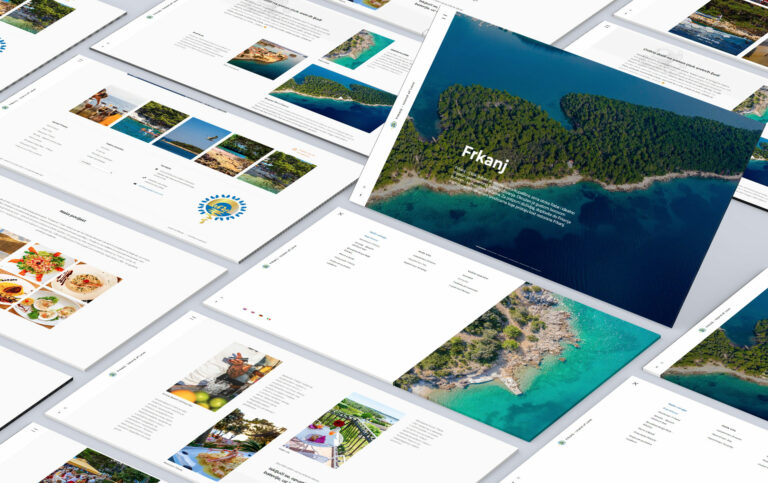 Naslovna stranica web stranice Rab Frkanj — restoran, smještaj i najam brodica