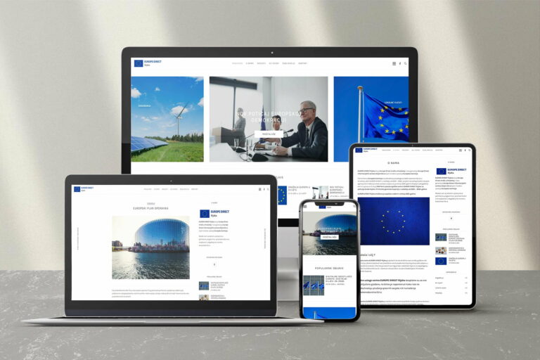 Naslovna stranica web stranice Europe Direct Rijeka