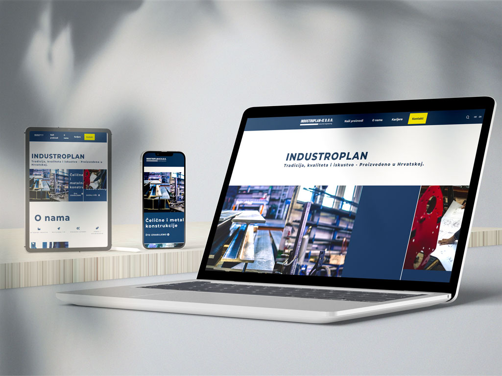 Prikaz čeličnih i metalnih konstrukcija na web stranici Industroplan
